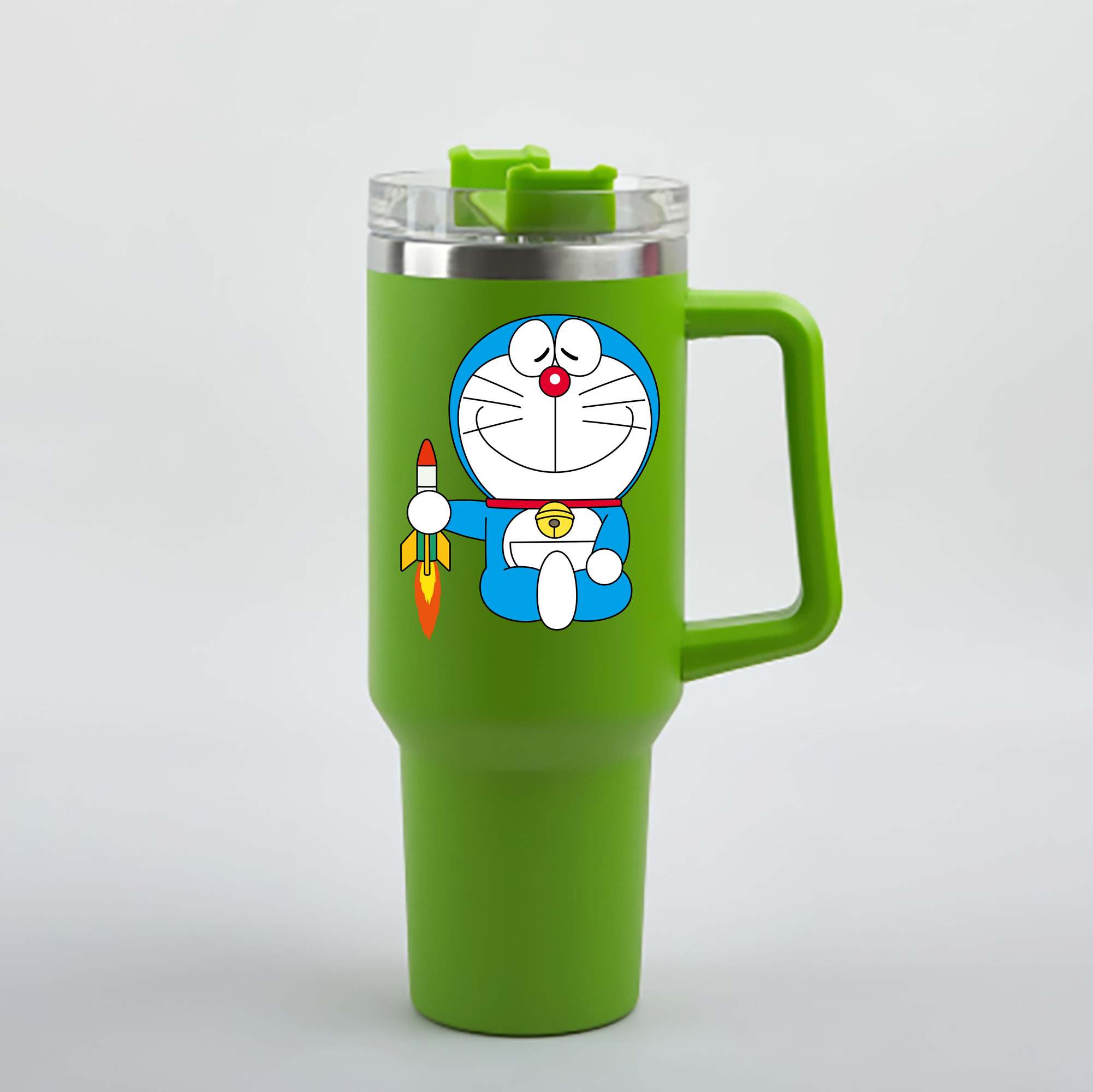 （画像用） ドラえもん Doraemon 1200mL車用タンブラー - クリスタルステッカー（プラスチックストロー付き）